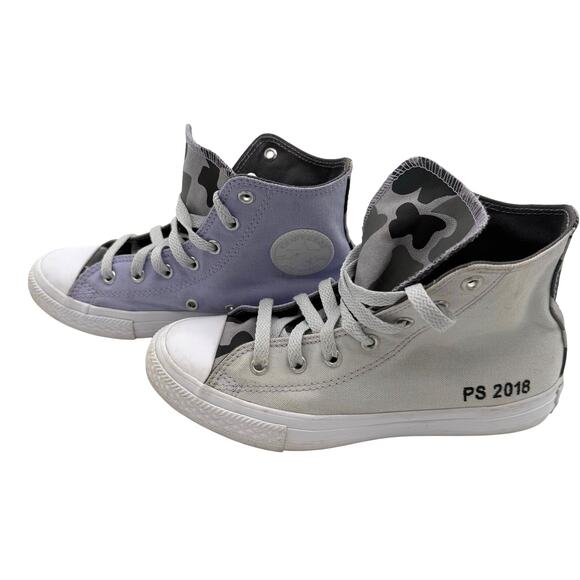 Converse Youth Dual Tone Purple Gray High Top Casual Chuck Taylors size 3 - Picture 1 of 7